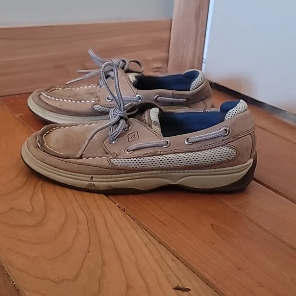 Kids sperry boat shoes. A few stains as shown in photos tons of life left! - Picture 2 of 8